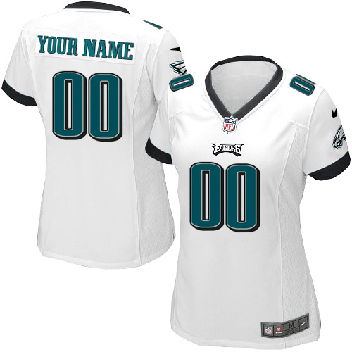 Nike Philadelphia Eagles Customized White Stitched Women's NFL Jersey